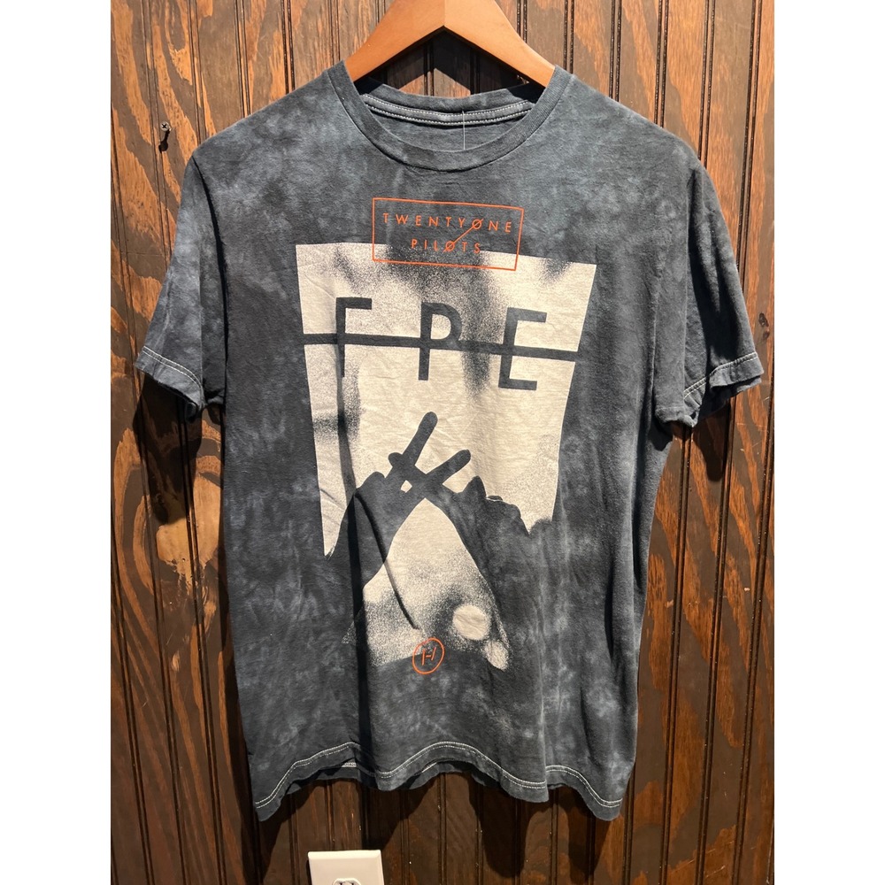 Twenty One Pilots FPE Graphic Band Tee Dark Gray Acid Wash T-Shirt Mens Medium